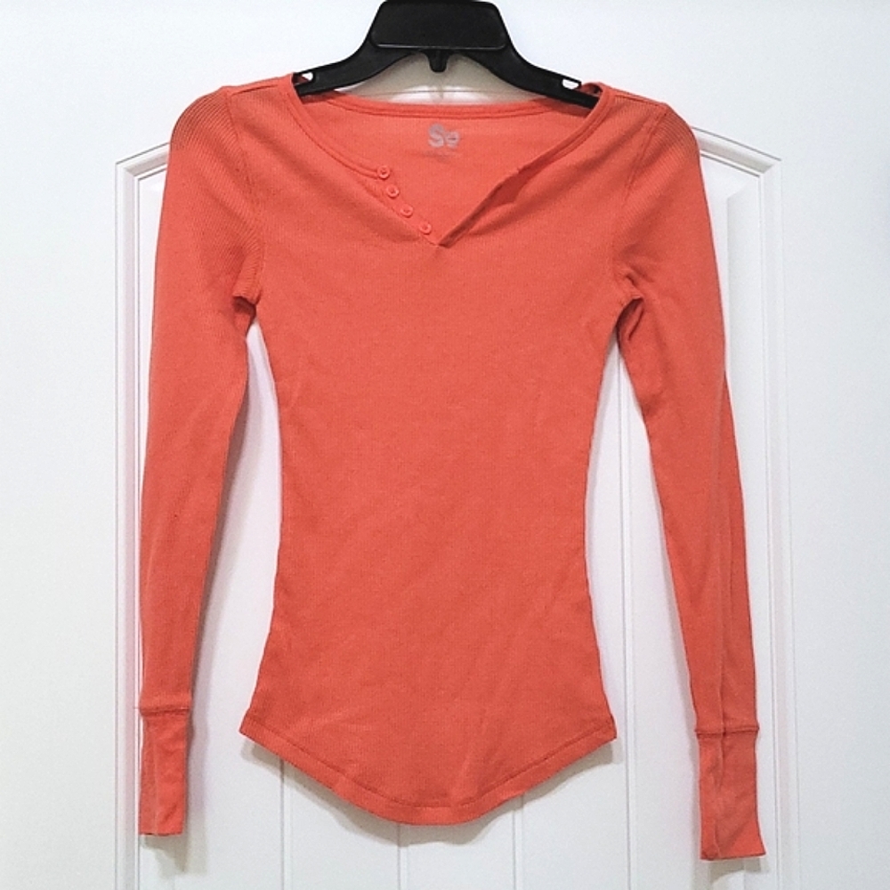 Orange Henley Shirt